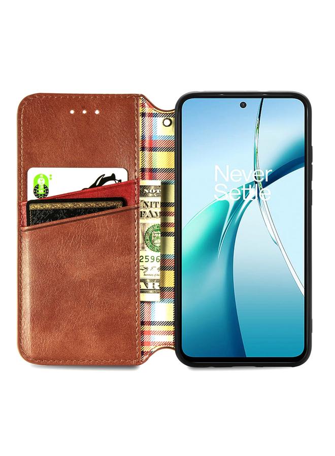 S-TOP Case For Nothing Phone 2a Plus Cubic Grid Pressed Magnetic Leather Phone Case - Image 3