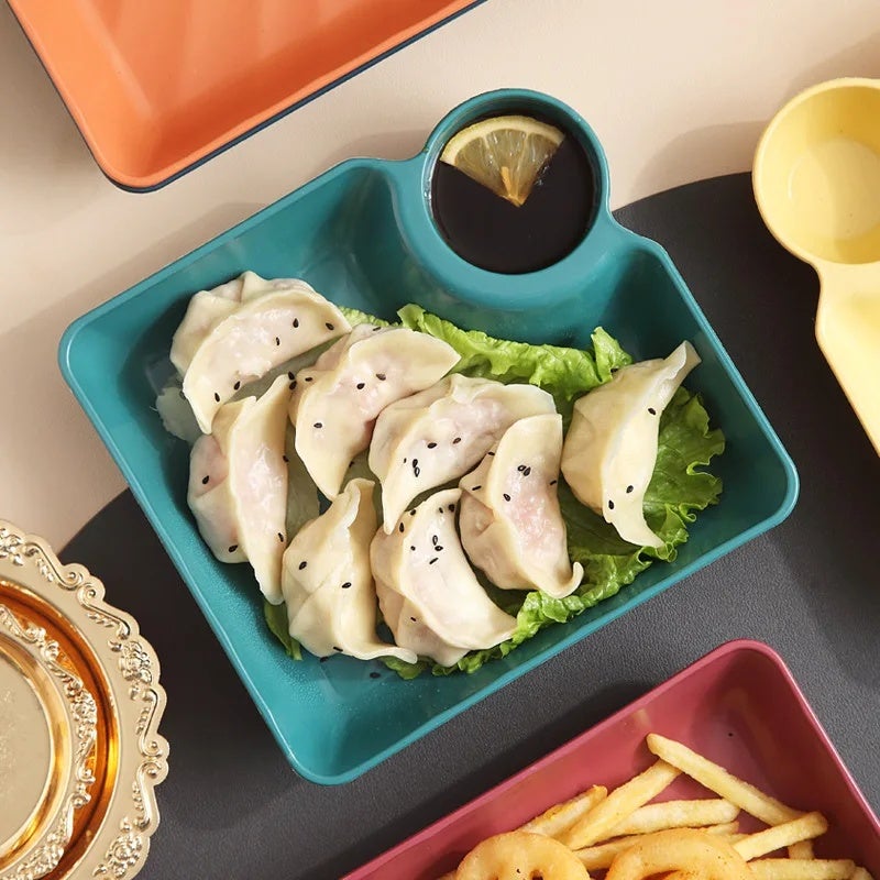 Dipping Dish Dumpling Sushi Serving Plate with Dipping Saucer Snack Tray Dessert Dinner Dishes Japanese Holder Kitchen Tableware - Image 5