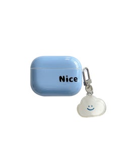 Suitable For AirPods 4 Earphone Set Creative Cartoon Shell For Apple1/2/pro2 Wireless Bluetooth Protective Cover Pendant-Color:Silicone Soft Shell + Pendant-blue Nice-Model:AirPods Third Generation (protective Cover)