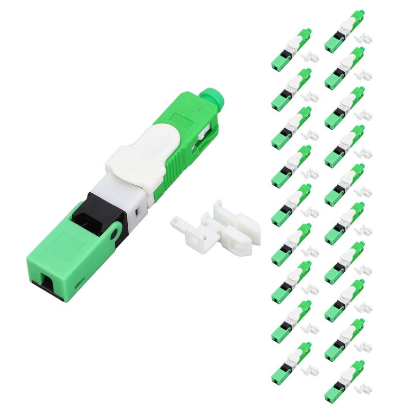 SC Fiber Optic Fast Connector 20-Pack Low Insertion Loss - PTB Material Single Mode Quick Installation for FTTH Projects - Image 1