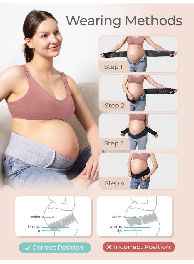 MOOIMOM Bamboo Maternity Support Belt - Grey - L - Image 2