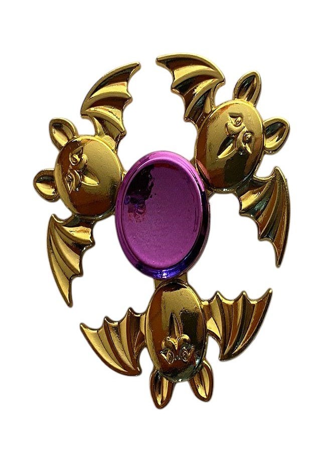 Spinner - Luxury Gold Zinc Alloy Fidget Spinner with Bat Design with Pink Center  - Durable and Portable Handheld for Comfort and Focus Fidget Spinner - Image 1