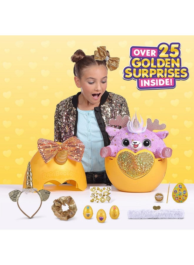 Rainbocorns Epic Golden Egg By Zuru (Reindeer), Girls Toy Includes Stuffed Animal With 25+ Golden Surprises, With Rings, Stickers, Bows, And More - Girls Gift Idea - Image 3