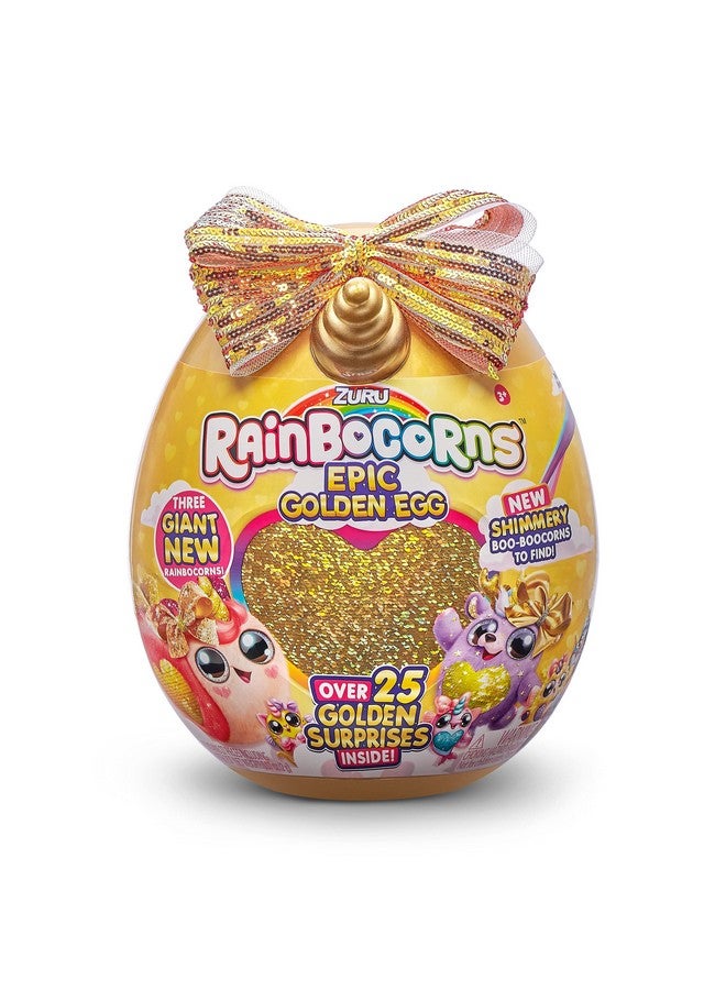 Rainbocorns Epic Golden Egg By Zuru (Reindeer), Girls Toy Includes Stuffed Animal With 25+ Golden Surprises, With Rings, Stickers, Bows, And More - Girls Gift Idea - Image 2