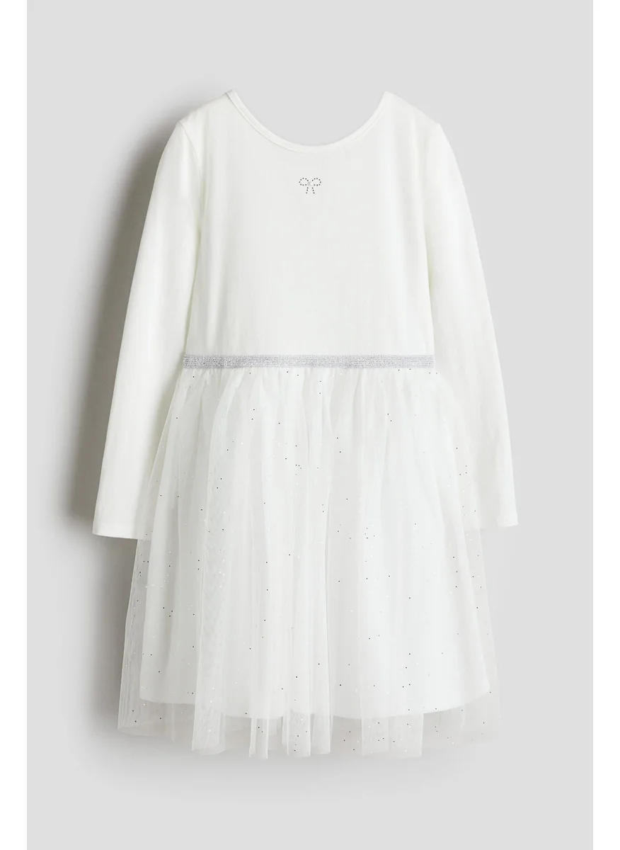 H&M Tulle-Skirt Jersey Dress