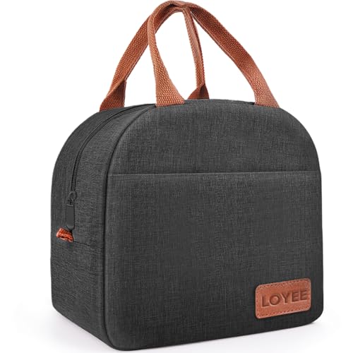 LOYEE Lunch Bag Lunch Box for Women & Men, Large Capacity Insulated Lunch Bag for Adult, Leakproof Reusable Lunch Tote Bags for Work/Office/Travel/Picnic (Black) - Image 1