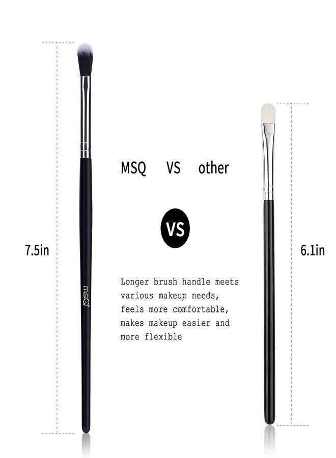 MSQ Eye Makeup Brushes Eyeshadow Makeup Brushes Set with Soft Synthetic Hairs & Real Wood Handle for Eyeshadow, Eyebrow, Eyeliner, Blending (Black, 4PCS) - Image 2