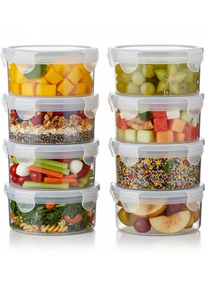 AIWANTO 8 Pack Food Storage Containers – Airtight, Leakproof, Stackable Meal Prep Set with Snap-Lock Lids | BPA-Free Plastic Freezer & Dishwasher Safe - Image 1