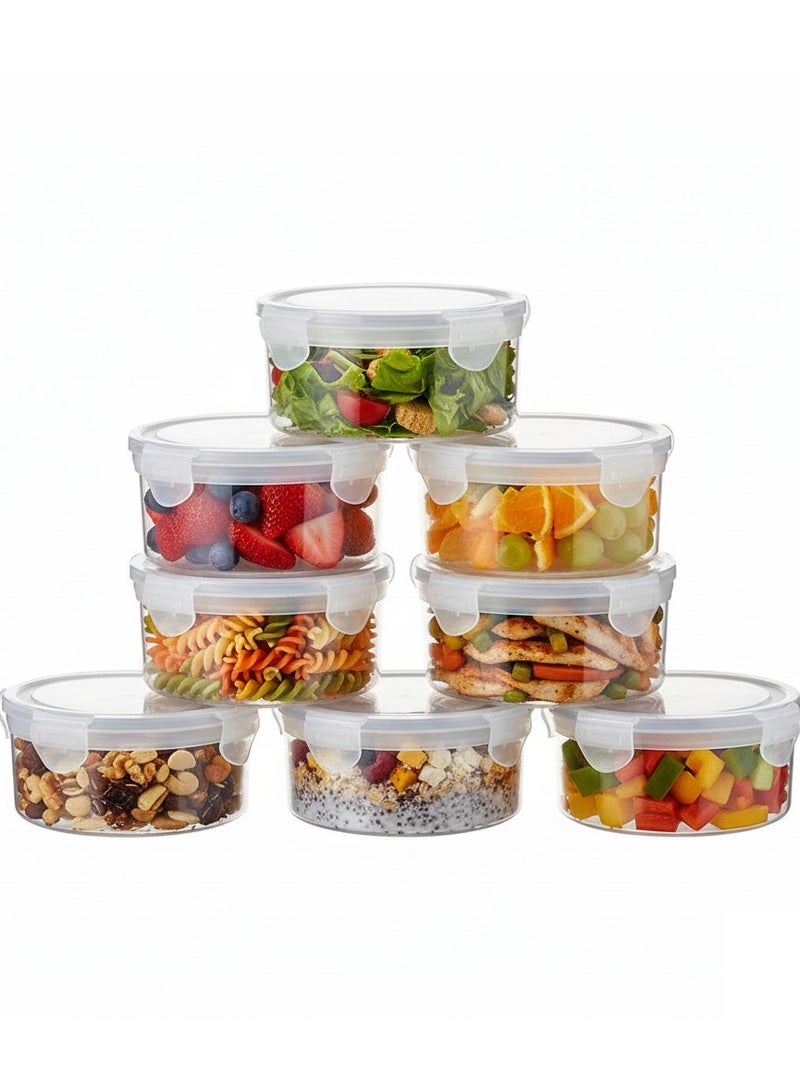 AIWANTO 8 Pack Food Storage Containers – Airtight, Leakproof, Stackable Meal Prep Set with Snap-Lock Lids | BPA-Free Plastic Freezer & Dishwasher Safe - Image 5