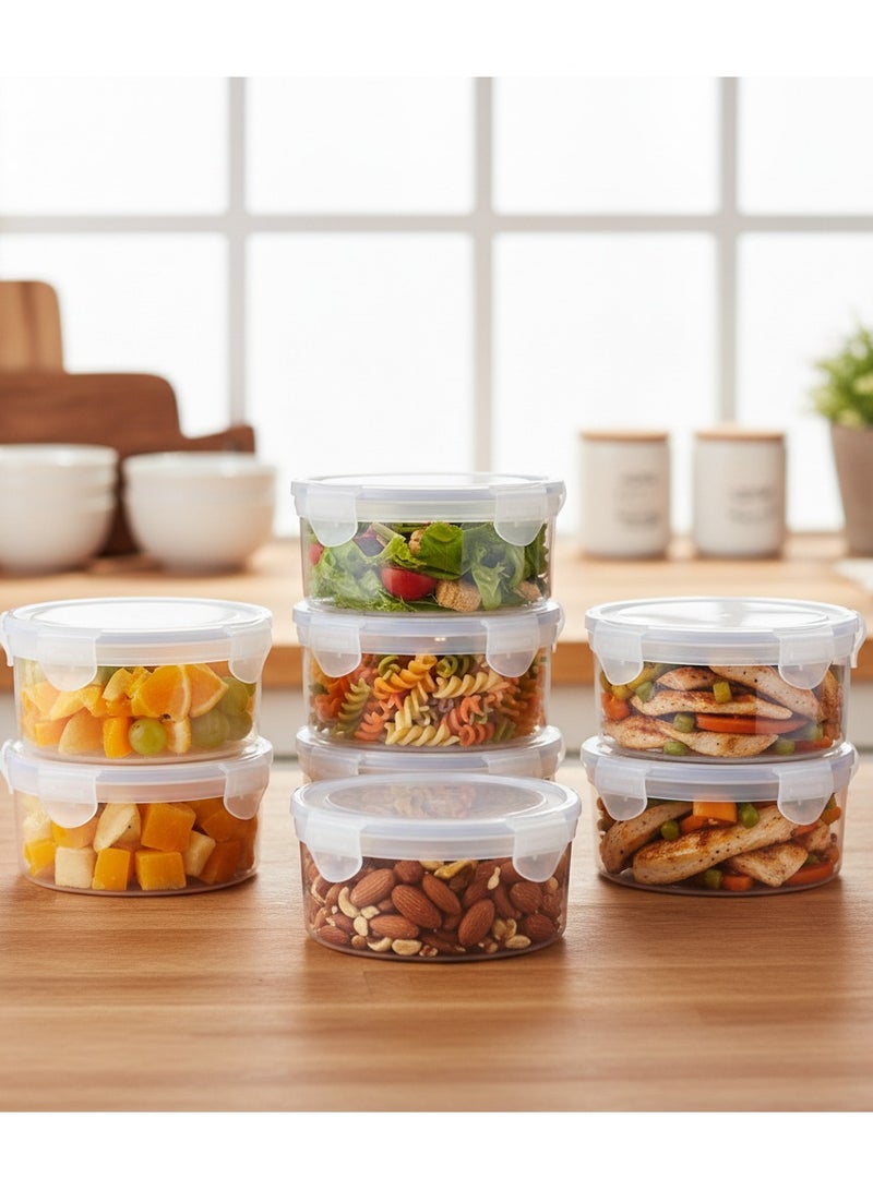 AIWANTO 8 Pack Food Storage Containers – Airtight, Leakproof, Stackable Meal Prep Set with Snap-Lock Lids | BPA-Free Plastic Freezer & Dishwasher Safe - Image 3