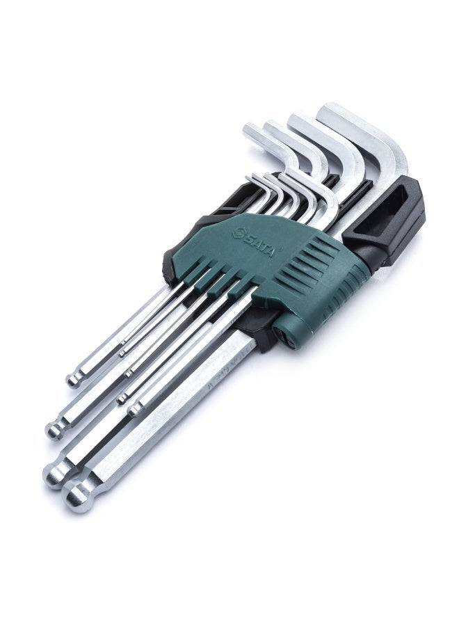 SATA GL09105A 9-Piece Metric Long Ball Point Hex Key Set - Image 1