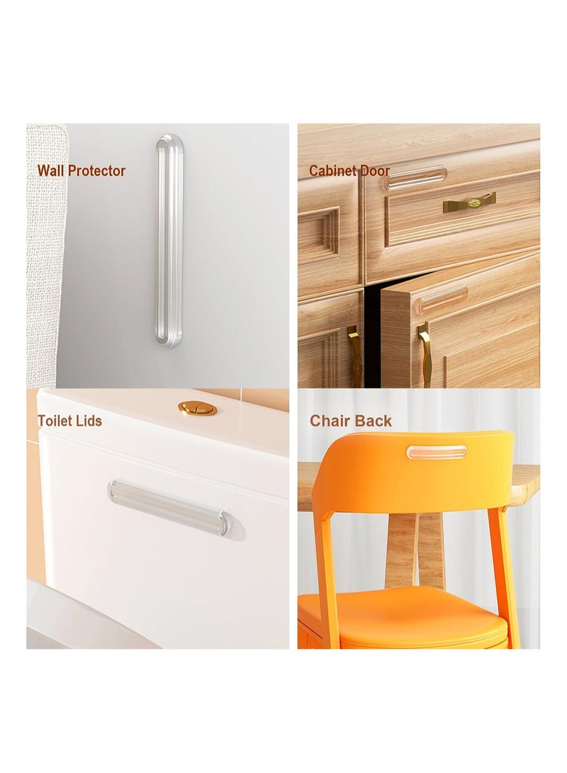 Excefore Clear Furniture Bumpers 4 Pack Rubber Bumper Strip for Chairs to Protect Walls Self Adhesive Shower Door Bumpers for Cabinet Door Car Door Drawer Toilet Lid - Image 3
