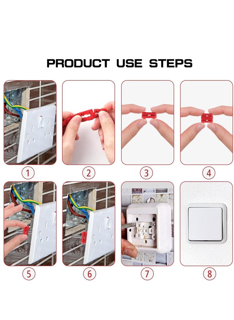 36Pcs Electrical Outlet Spacers, Red Outlet Spacers for Electrical Box Outlet Spacers Shims Switch Receptacle Spacers Socket Spacers for Electrical Box or Loose Outlet Plug Fix Plastic - Image 4