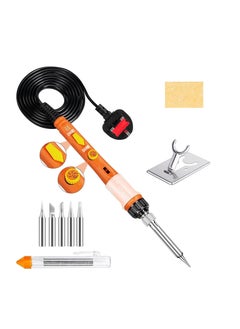 SYOSI Soldering Iron 60W Soldering Irons Kit with Adjustable Temperature knob 200-450℃ Welding Tools with 5 Soldering Iron Tips 17g Solder Wire Soldering Iron Stand for Welding and Repairing  - Image 1