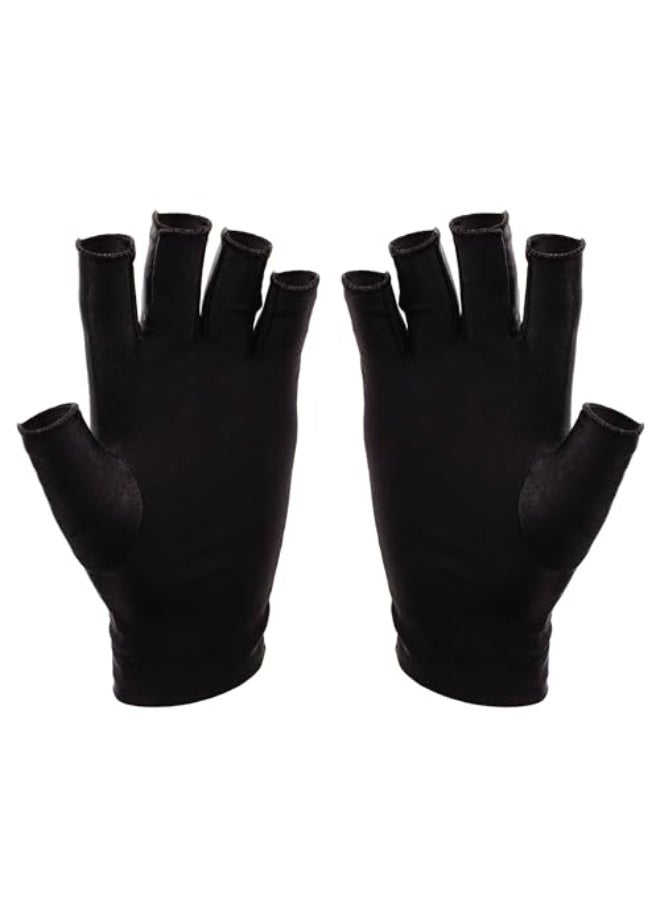 SUNUV UV Gloves for Gel Manicures Professional UPF 50 Anti UV Nail Gloves for Nail Lamp UV Protection Gloves Black - Image 1