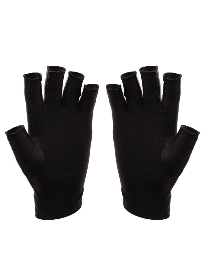 SUNUV UV Gloves for Gel Manicures Professional UPF 50 Anti UV Nail Gloves for Nail Lamp UV Protection Gloves Black - Image 2