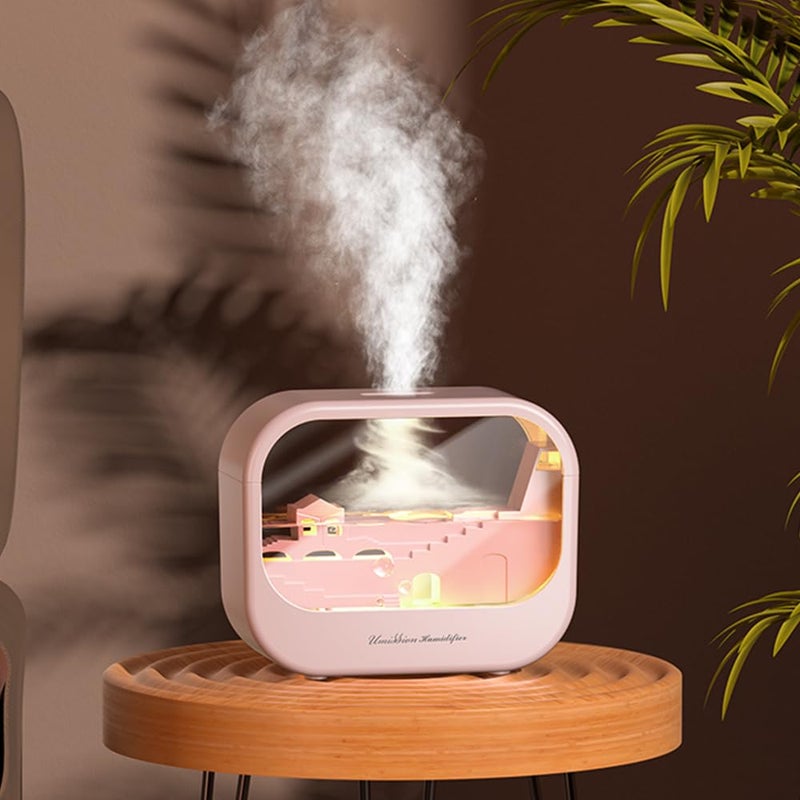 Dgffan Essential Oil Diffuser, Cute Humidifier with 7 LED Light Colors, Waterless Auto Shut-Off & Timer Setting Cool Mist Humidifier Diffuser for Spa Home Yoga Office Bedroom(Pink) - Image 1