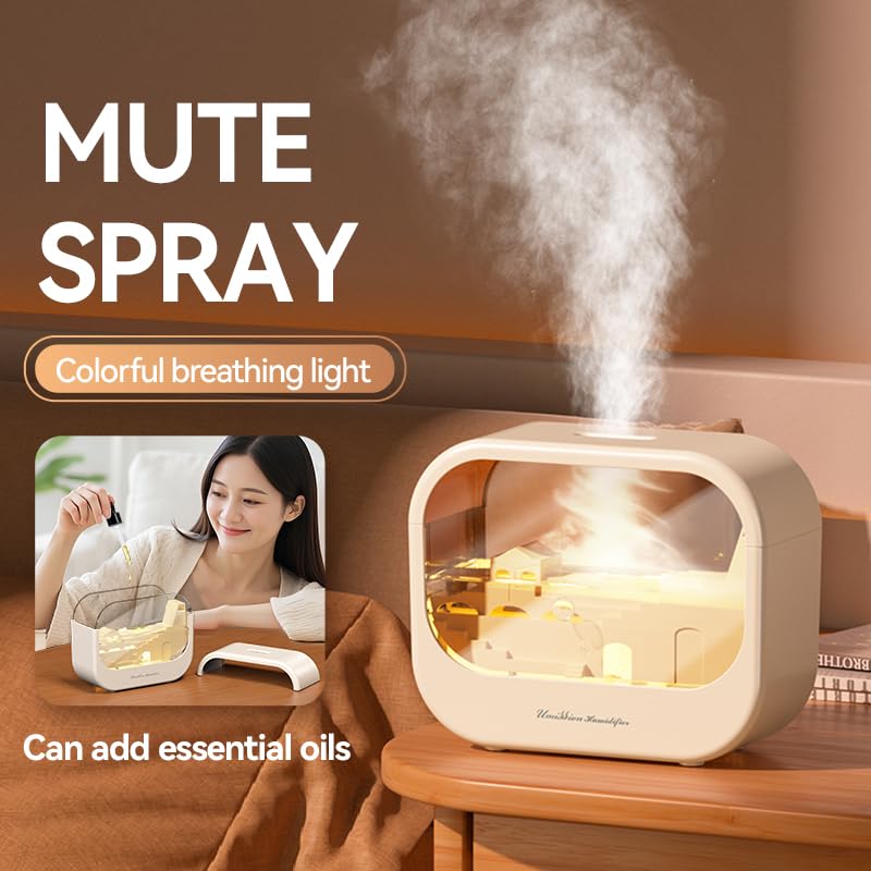 Dgffan Essential Oil Diffuser, Cute Humidifier with 7 LED Light Colors, Waterless Auto Shut-Off & Timer Setting Cool Mist Humidifier Diffuser for Spa Home Yoga Office Bedroom(Pink) - Image 3