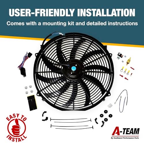 A-Team Performance - 16" Electric Radiator Cooling Fan with Wide S-Curved 10 Blades - Thermostat Kit 3000 CFM Reversible Push or Pull with Mounting Kit (12 Volts) - Image 4