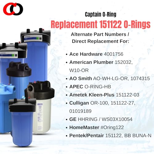 Captain O-Ring - Replacement 151122 O-Rings Compatible with Pentair Pentek Big Blue Water Filters OEM Size ORing Buna-N (3 Pack) - Image 2