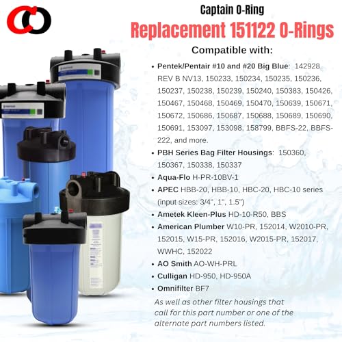 Captain O-Ring - Replacement 151122 O-Rings Compatible with Pentair Pentek Big Blue Water Filters OEM Size ORing Buna-N (3 Pack) - Image 3