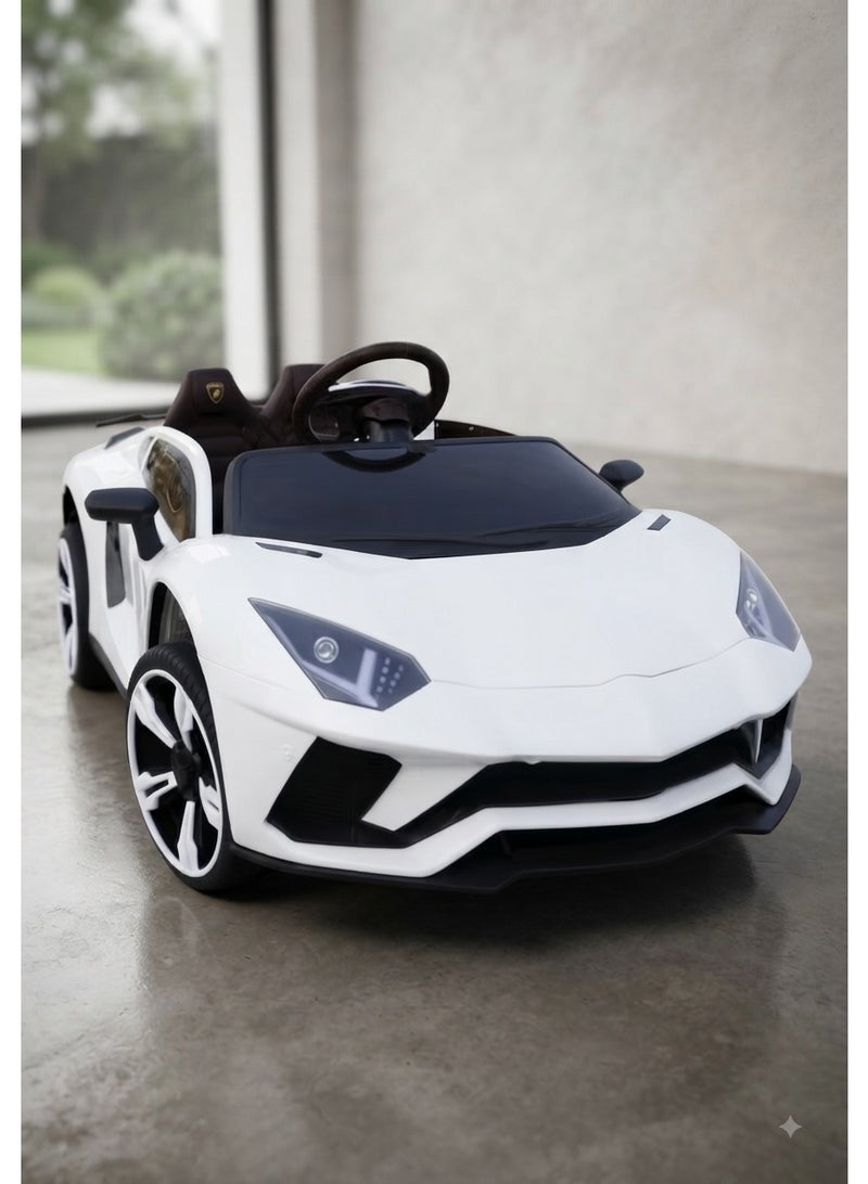 StarKids 12V Dual Motor Kids Ride-On Electric Sports Car - Premium supercar-inspired design with realistic interior and exterior details, full parental remote control, long-lasting rechargeable battery, front and rear LED lights - Image 1