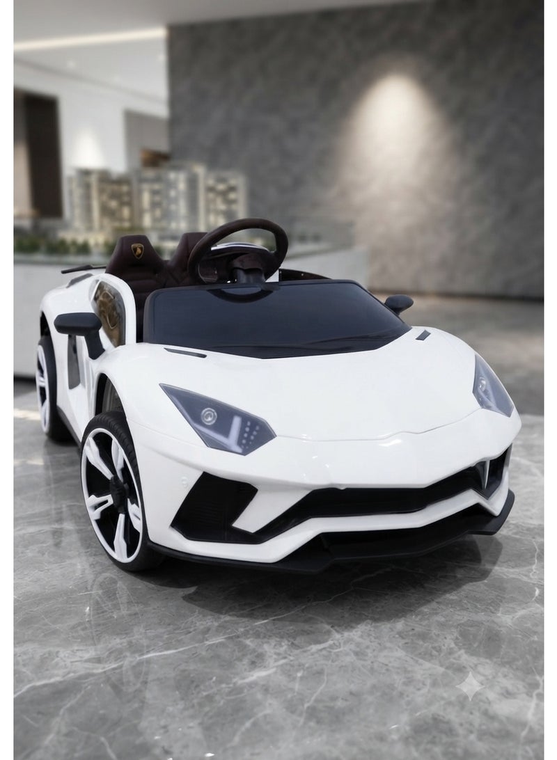 StarKids 12V Dual Motor Kids Ride-On Electric Sports Car - Premium supercar-inspired design with realistic interior and exterior details, full parental remote control, long-lasting rechargeable battery, front and rear LED lights - Image 4