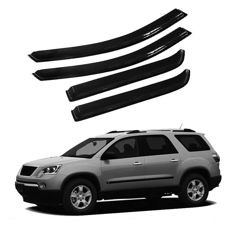 ZZDSNJ TapeOn Rain Guard 4Piece for 0716 GMC Acadia0710 Saturn Outlook Windows Visor Shield Shade Smoke 94632