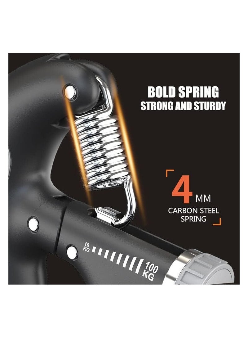 ALLKING Adjustable Hand Grip Strength Fitness Heavy Duty Grip with Reverse Finger Exerciser Grip Strength Wrist Extender Gym Arm Muscle Training Smart Counting 10-100kg - Image 2
