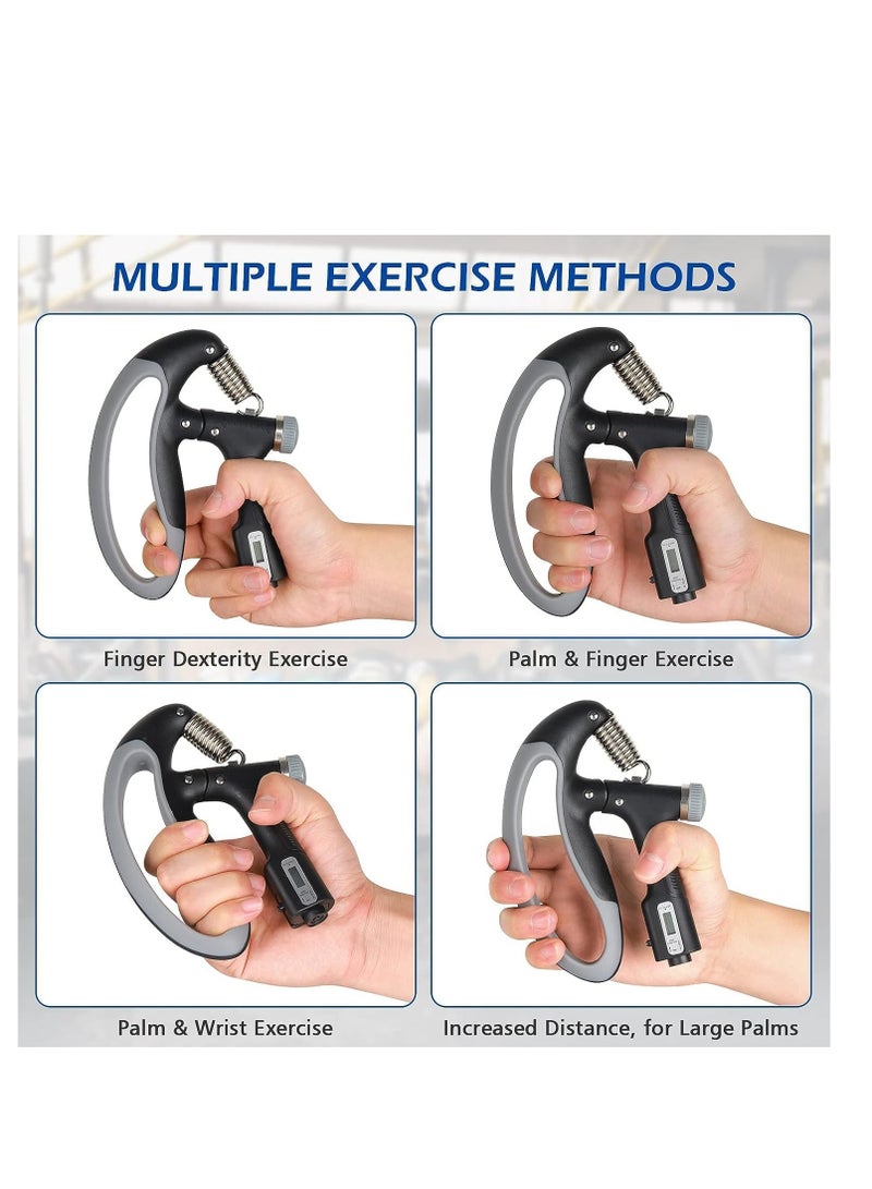 ALLKING Adjustable Hand Grip Strength Fitness Heavy Duty Grip with Reverse Finger Exerciser Grip Strength Wrist Extender Gym Arm Muscle Training Smart Counting 10-100kg - Image 5