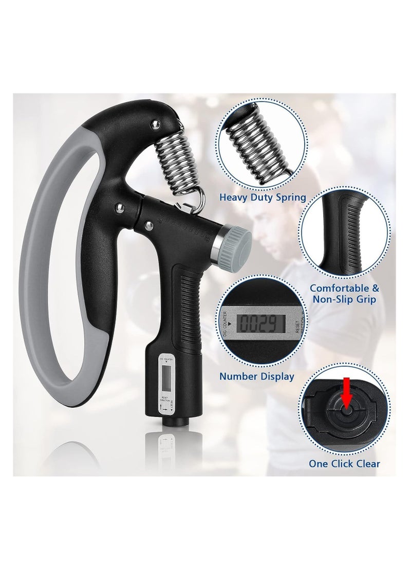 ALLKING Adjustable Hand Grip Strength Fitness Heavy Duty Grip with Reverse Finger Exerciser Grip Strength Wrist Extender Gym Arm Muscle Training Smart Counting 10-100kg - Image 4