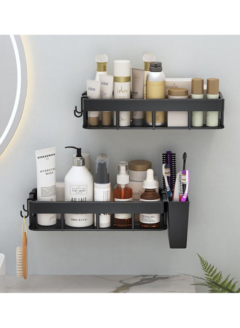 UrbanEssentia Bathroom Shelf, Set of 2pcs, No Drilling Shower Caddy, Self-Adhesive Bathroom Organizer, Rust-proof, Kitchen Organizer Rack, Wall mounted Kitchen Organizer Rack, Home Storage Rack.  - Image 1