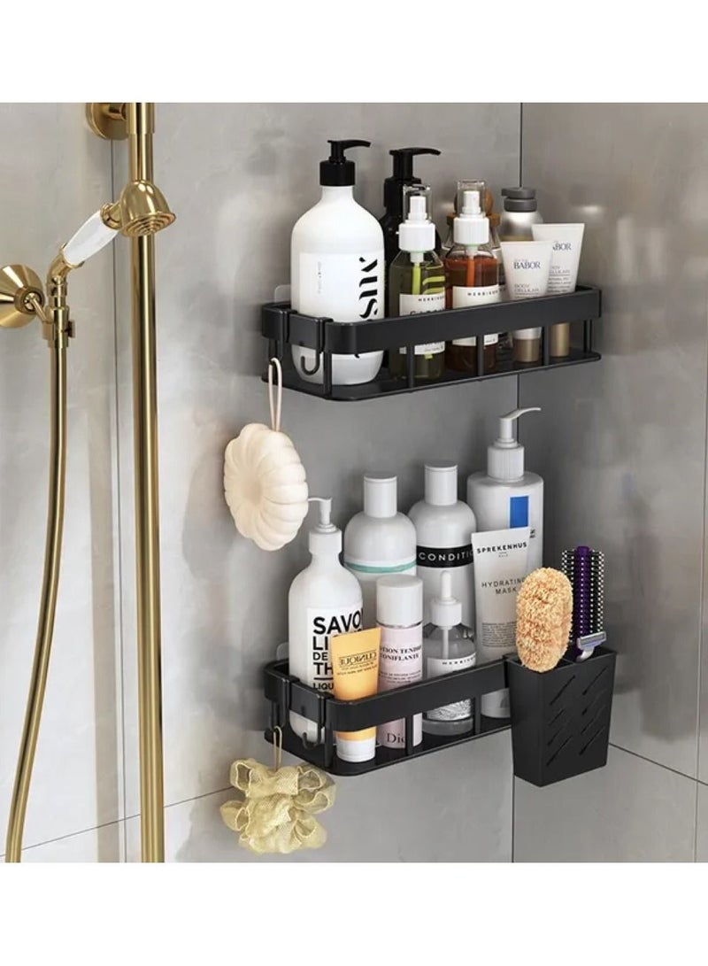 UrbanEssentia Bathroom Shelf, Set of 2pcs, No Drilling Shower Caddy, Self-Adhesive Bathroom Organizer, Rust-proof, Kitchen Organizer Rack, Wall mounted Kitchen Organizer Rack, Home Storage Rack.  - Image 2