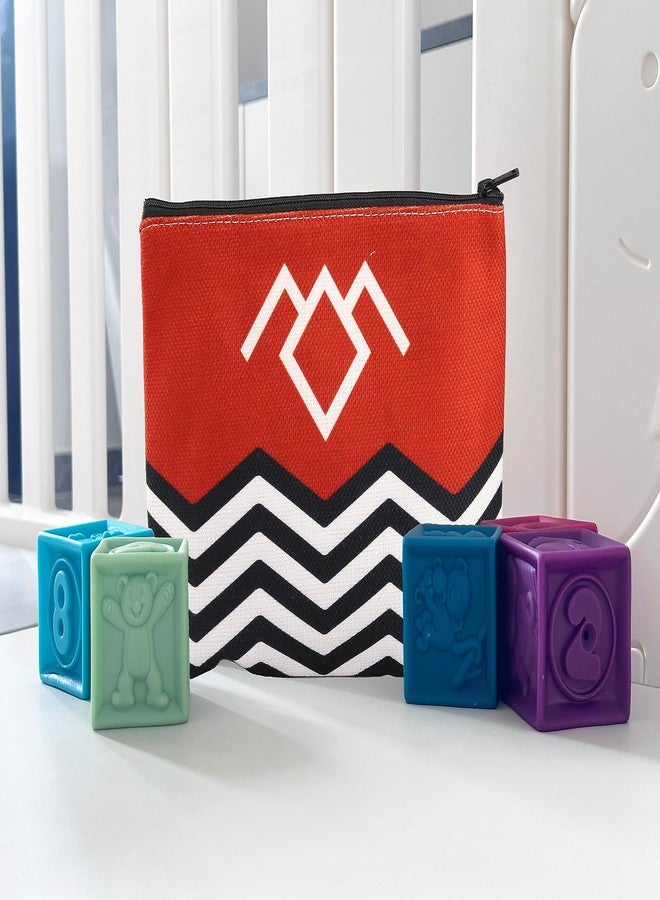 WCGXKO T Peaks TV Show Inspired Red Black & White Welcome To T Peaks Canvas Makeup Bag (Red) - Image 5
