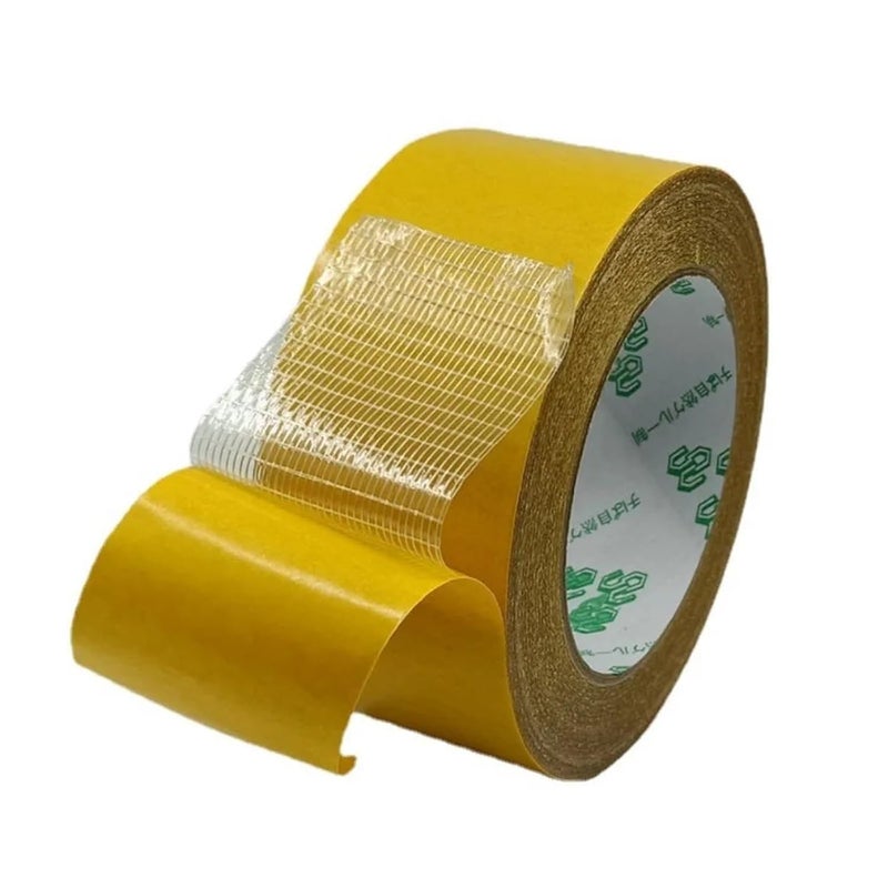 Double-Sided Fiberglass Grid Sticky Adhesive Fiber Transparent Mesh Tape Strong Waterproof Thick 20 Meter(12mm) - Image 1