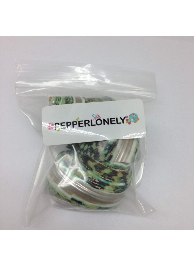 بيبر لونلي PEPPERLONELY 2 قطعة من صدفات السلطعون الناسك الطبيعية الكبيرة، مخططة باللون الأخضر التوربيني، 2 بوصة ~ 3 بوصة  - Image 3
