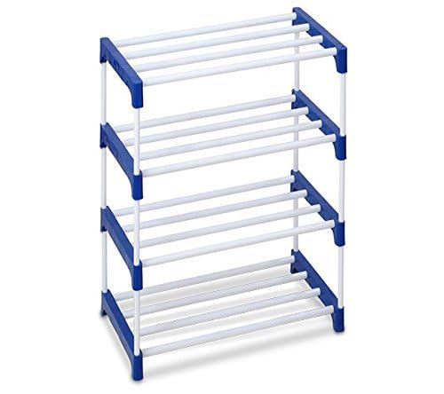 SKYLII Metal Plastic Extra Strong shoe rack Multipurpose Shelves Shoes Clothes Books Utility Rack Plastic MILD Steel Shelf Light weight 4 shelf - Image 3