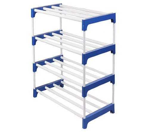 SKYLII Metal Plastic Extra Strong shoe rack Multipurpose Shelves Shoes Clothes Books Utility Rack Plastic MILD Steel Shelf Light weight 4 shelf - Image 1