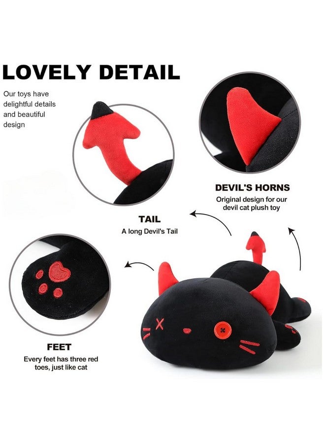 Meera Cute Kitten Plush Toy Soft Stuffed Animal Black Kitty Soft Anime Cat Plush Pillow for Kids - Image 4