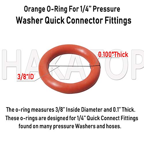 HAKATOP (100pk) New Pressure Washer O-Rings Seal Kits for 1/4"&3/8'' Quick Coupler - Image 4