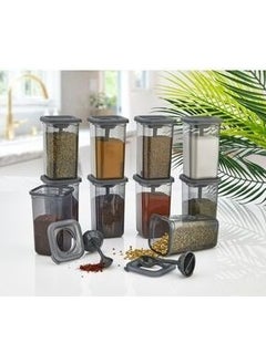 Kitchen Life 12-Piece Spice Jar Set with Azure Label and Self-Spoon - Spice Jar Set  - Image 3