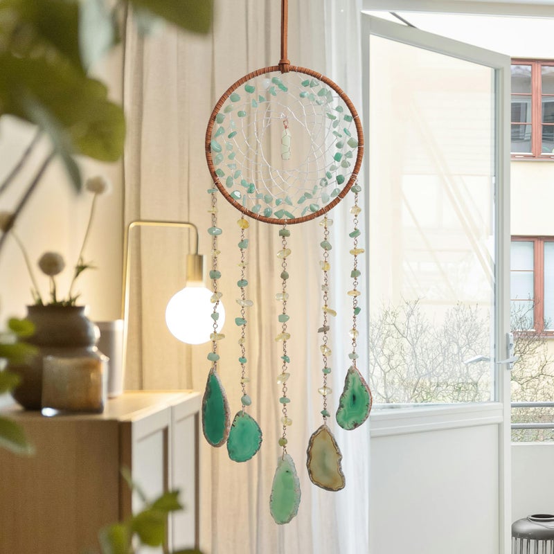 Dreamocean Boho Dream Catchers, Crystal Large Dreamcatcher Green Turquoise Suncatchers for Windows Wall Hangings Decoration Gifts for Adult Girls Bedroom Garden Room Decor - Image 4
