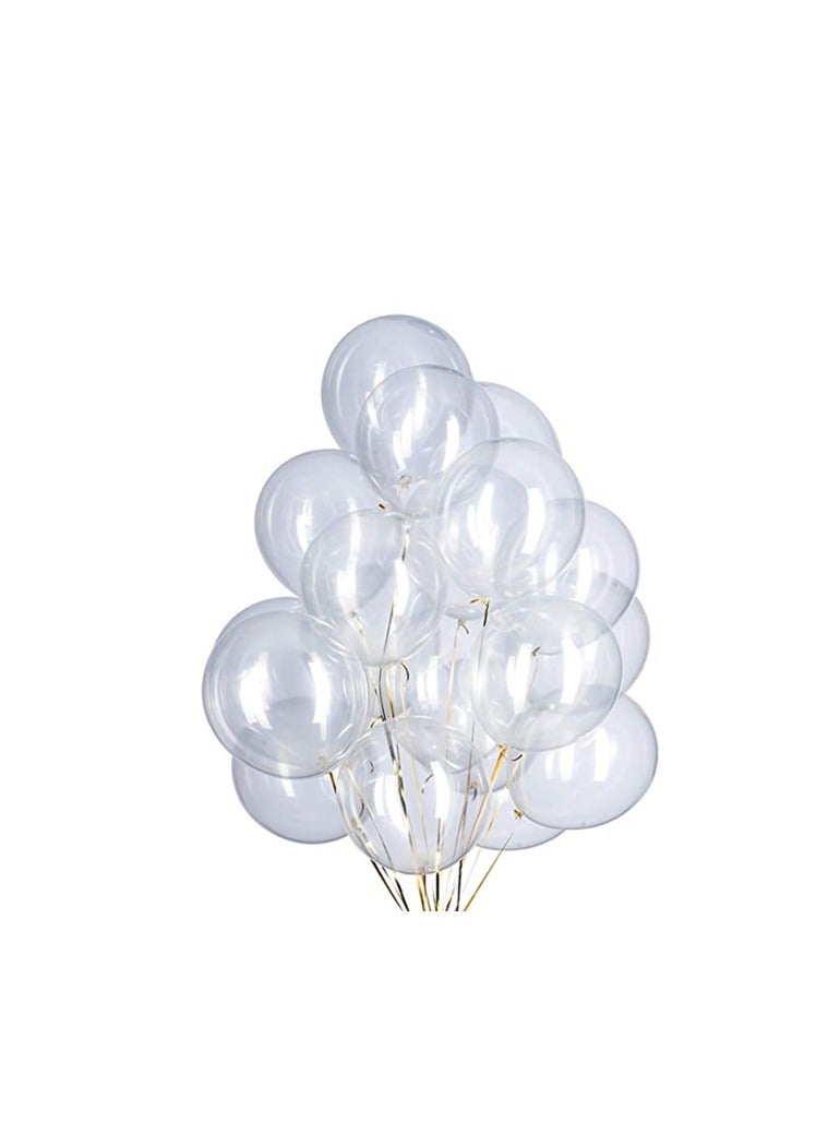 Party Fun 36in Latex Helium Float Balloon (Pack of 10 Pieces, White Transparent) - Image 1