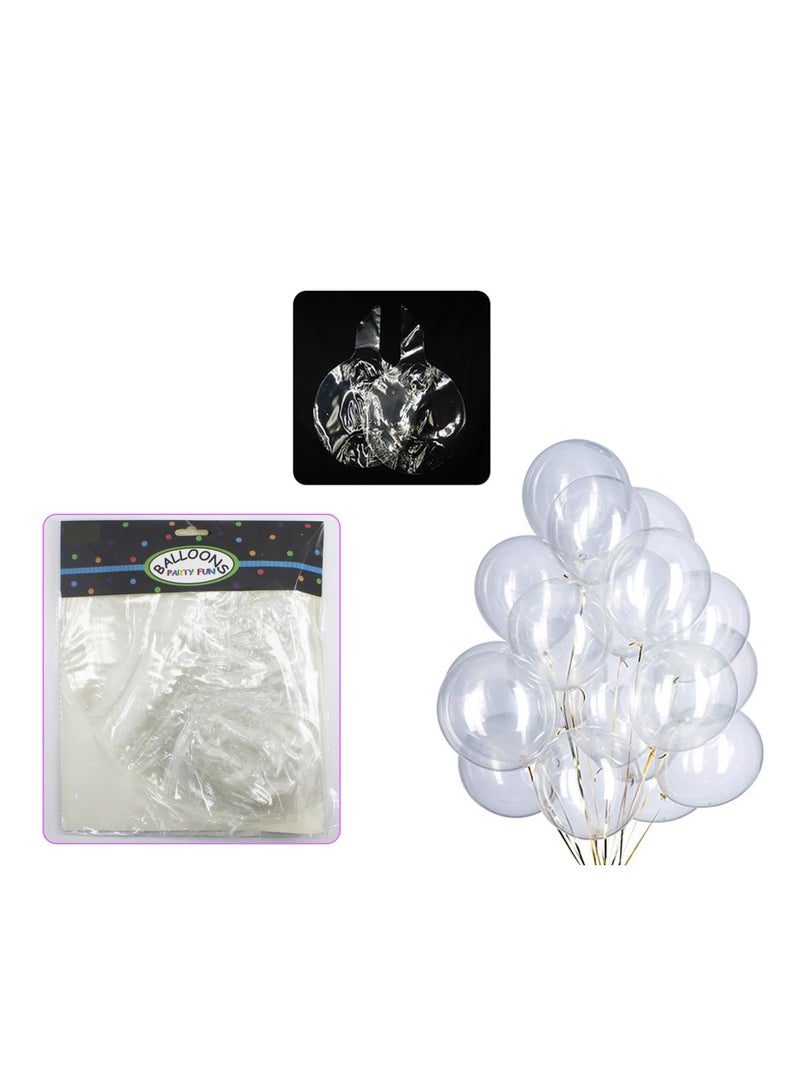 Party Fun 36in Latex Helium Float Balloon (Pack of 10 Pieces, White Transparent) - Image 3