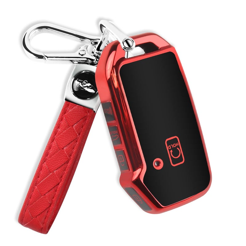 QBUC for Kia Key Fob Cover with KeychainCar Key Case Shell Protection Fit for Kia K5 Telluride Forte Sportage Soul Seltos Sorento