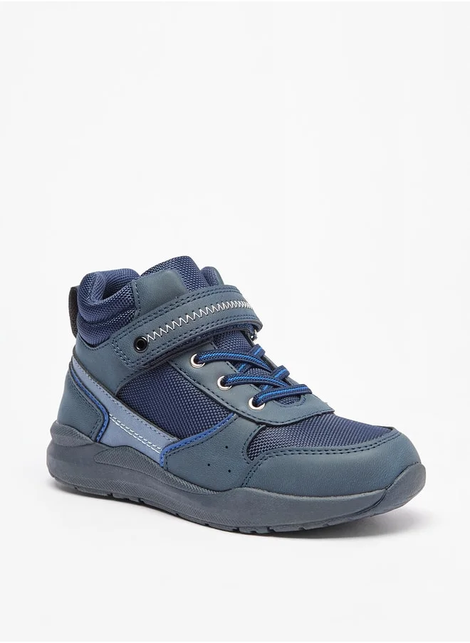 ال بي ال من شو اكسبرس Boy's Panelled High Cut Sneakers with Hook and Loop Closure