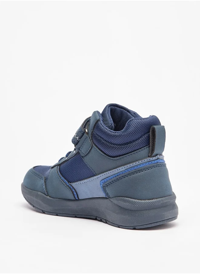 ال بي ال من شو اكسبرس Boy's Panelled High Cut Sneakers with Hook and Loop Closure