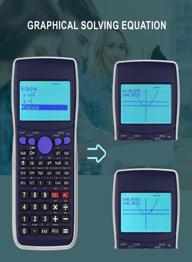 iPepul Graphing Calculator,IPepul Scientific Calculators 10 Modes /4 Graphing Functions,Desktop Math Calculator for College Students,School Supplies for Middle High School Teachers Office - Image 5