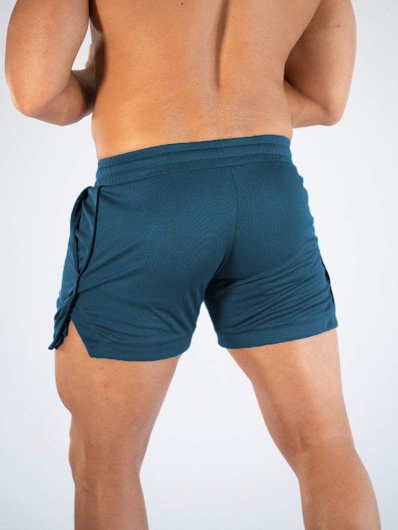 Surenow Mens Running Gym Shorts 3 Inch Breathable Lightweight Athletic Sport Shorts Training Workout Shorts with Pockets Blue - Image 2