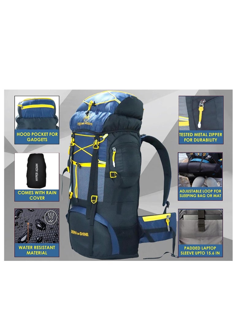 Hyper Adam Rucksack Bags | 75 Litres Travel Bag For Men | Tourist Bag For Travel | Backpack For Hiking Trekking Bag Mountain Bag For Camping | Rain Cover | XZX1 - Image 3